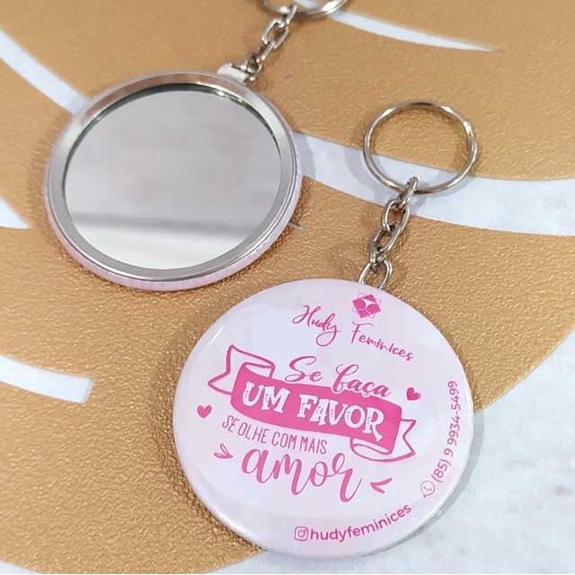 Chaveiro Botton Espelho Aluminio-29082AI