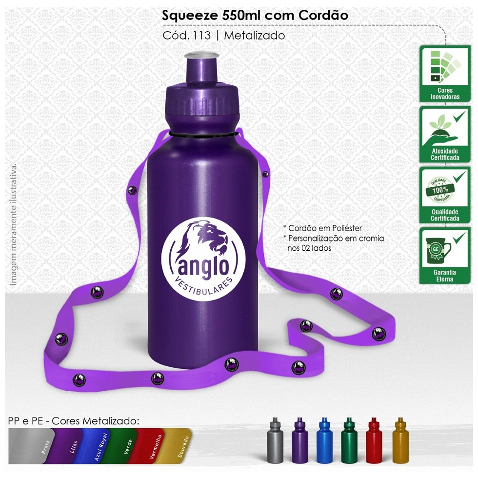Squeeze 550ml com Cordão-113C